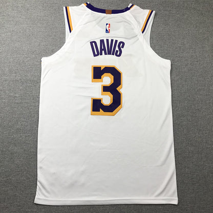 Men's Los Angeles Lakers Anthony Davis White #3 NBA Swingman Jersey1