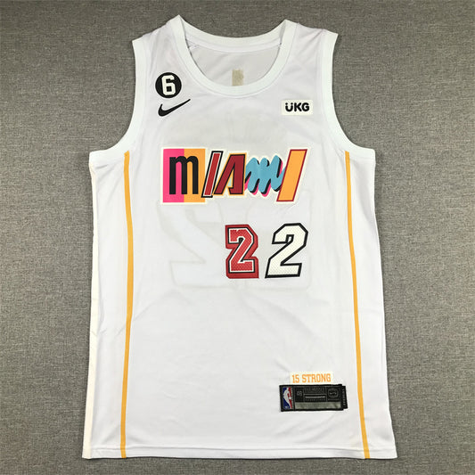 Men's Miami Heat Jimmy Butler Nike White 2022/23 Swingman Jersey1 - City Edition