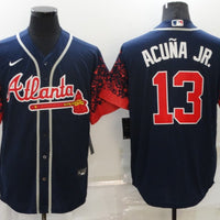 Men's Atlanta Braves Ronald Acuna Jr. #13 Navy Stitched Player Jersey1