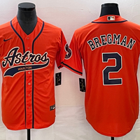 Men's Houston Astros Alex Bregman #2 Orange Replica Jersey1 Joint Edition