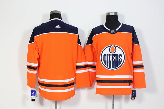 Men's Edmonton Oilers Orange Home Authentic Player Blank Jersey1