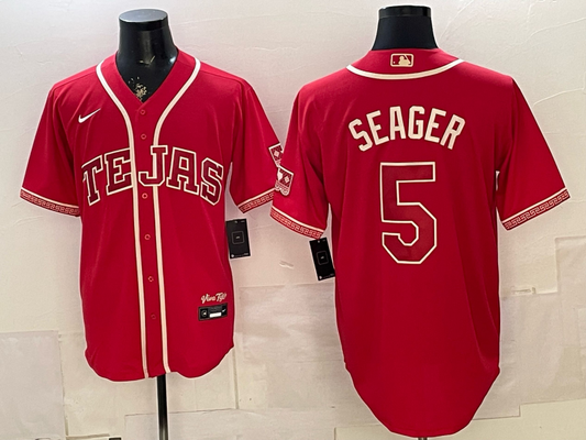 Men's Texas Rangers Corey Seager #5 Red 2026 City Connect Stadium Jersey