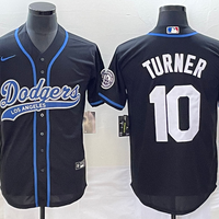 Men's Los Angeles Dodgers Justin Turner #10 Black Player Jersey1 Joint Edition