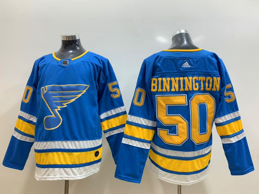 Men's St. Louis Blues Jordan Binnington #50 Blue Breakaway Jersey1