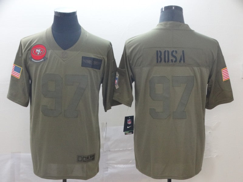 Men's San Francisco 49ers Nick Bosa #97 Brown Authentic Game Jersey1