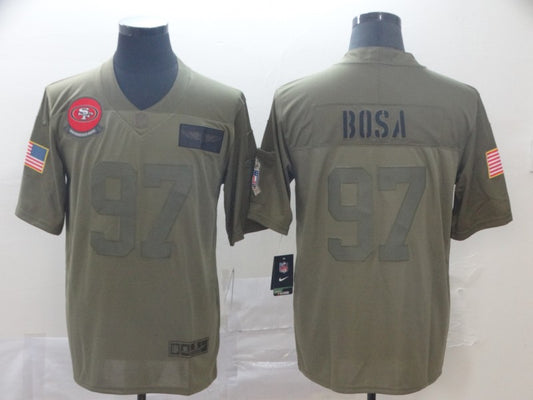 Men's San Francisco 49ers Nick Bosa #97 Brown Authentic Game Jersey1