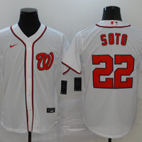 Men's Washington Nationals Juan Soto #22 White Replica Baseball Jersey1