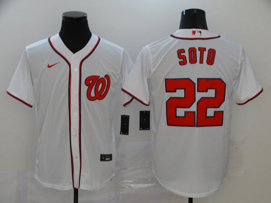 Men's Washington Nationals Juan Soto #22 White Replica Baseball Jersey1