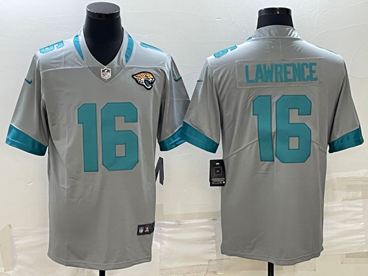 Men's Jacksonville Jaguars Trevor Lawrence #16 Gray Inverted Legend Jersey1