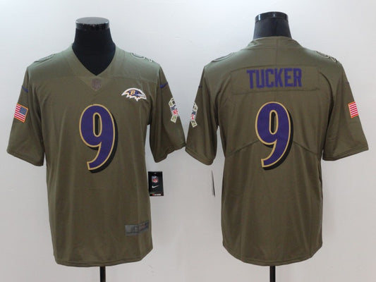 Men's Baltimore Ravens Justin Tucker #9 Brown Game Jersey1