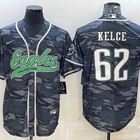 Men's Philadelphia Eagles Jason Kelce #62 Grey Camouflage Game Jersey1 Joint Edition