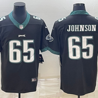 Men's Philadelphia Eagles Fred Johnson #65 Black Game Jersey1