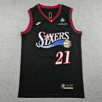 Men's Philadelphia 76ers Joel Embiid #21 Black Swingman Jersey - Classic Edition