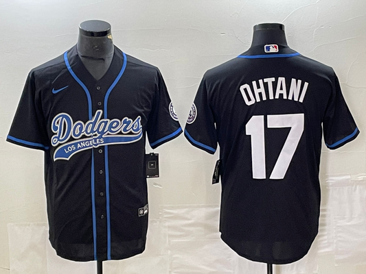 Men's Los Angeles Dodgers Shohei Ohtani #17 Black Player Jersey1 Joint Edition