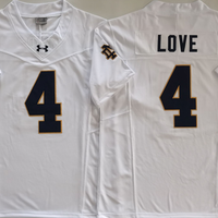 Men's Norte Dame Fighting Irish Jeremiyah Love #4 White Player Jersey
