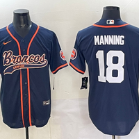 Men's Denver Broncos Peyton Manning #18 Navy Game Player Jersey