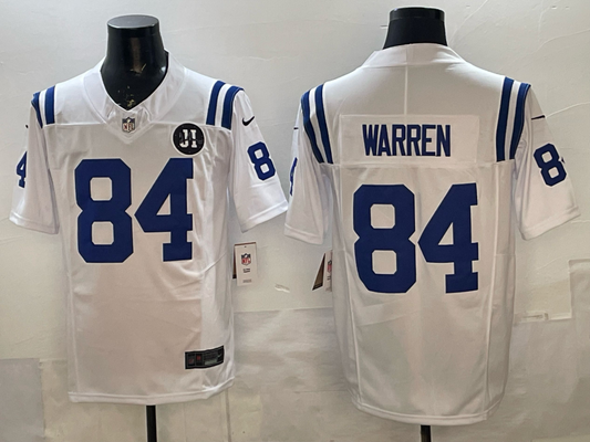 Men's Indianapolis Colts Tyler Warren #84 White Game Jersey