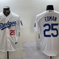Men's Los Angeles Dodgers Tommy Edman #25 White Home Replica Player Jersey1