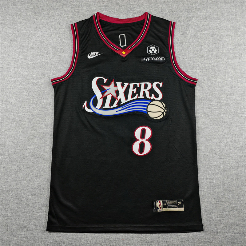 Men's Philadelphia 76ers Paul George #8 Black Swingman Jersey - Classic Edition