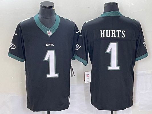 Men's Philadelphia Eagles Jalen Hurts #1 Black Game Jersey1