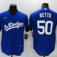 Men's Los Angeles Dodgers Mookie Betts #50 Blue Stitched Jersey1