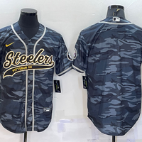 Men's Pittsburgh Steelers Gray Camouflage Blank Jersey1