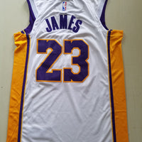 Men's Los Angeles Lakers LeBron James #23 NBA White Swingman Jersey1