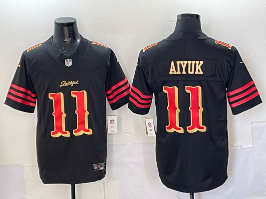 Men's San Francisco 49ers Brandon Aiyuk #11 Black 2025 Rivalries Collection Game Jersey