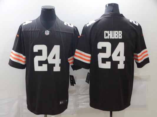 Men's Cleveland Browns Nick Chubb #24 Brown Game Player Jersey1