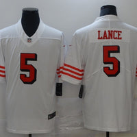 Men's San Francisco 49ers Trey Lance #5 White Vapor Limited Jersey1