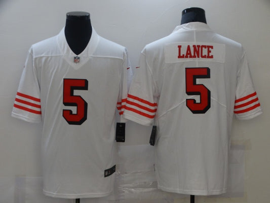 Men's San Francisco 49ers Trey Lance #5 White Vapor Limited Jersey1