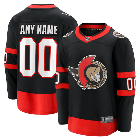 Men's Ottawa Senators Fanatics Black Custom Jersey