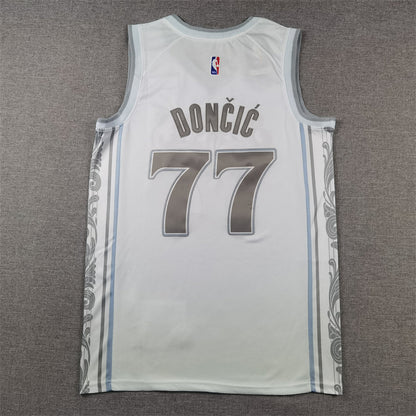 Men's Dallas Mavericks Luka Doncic #77 White 2024/25 Swingman Player Jersey1 - City Edition