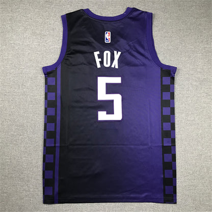Men's Sacramento Kings De'Aaron Fox #5 Purple Swingman Jersey1 - Statement Edition
