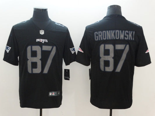 Men's New England Patriots Rob Gronkowski #87 Black Game Jersey1