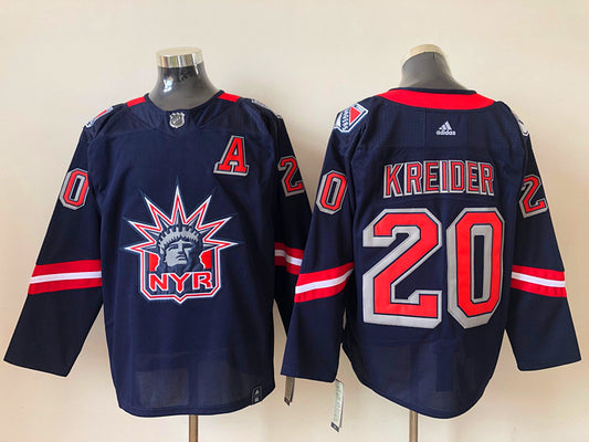 Men's New York Rangers Chris Kreider #20 Navy Game Jersey1