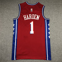 Men's Philadelphia 76ers James Harden Red Fastbreak Replica Player Jersey1