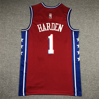 Men's Philadelphia 76ers James Harden Red Fastbreak Replica Player Jersey1