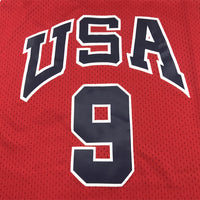 Men's Michael Jordan #9 Red USA Dream Team Olympics Jersey