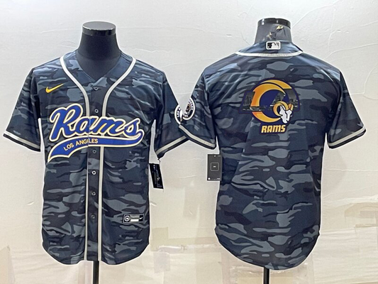 Men's Los Angeles Rams Grey Camouflage Game Jersey1