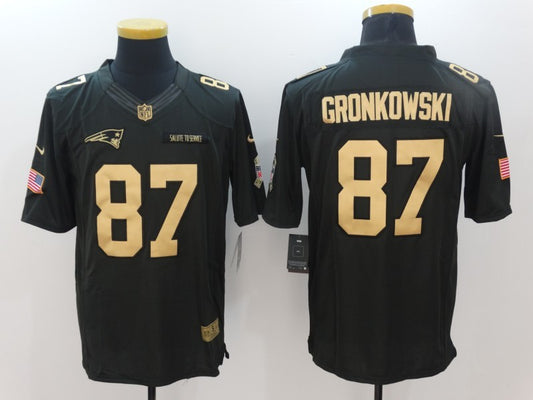 Men's New England Patriots Rob Gronkowski #87 Black Alternate Game Jersey1