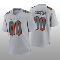 Custom1 Cincinnati Bengals Gray Atmosphere Game Jersey1 Stitched American Football Jerseys