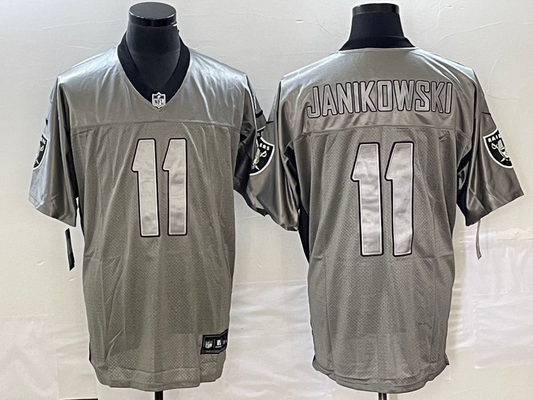 Men's Las Vegas Raiders Sebastian Janikowski #11 Gray Game Jersey1