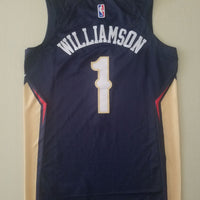 Men's New Orleans Pelicans Zion Williamson #1 NBA Dark Blue Swingman Jersey1