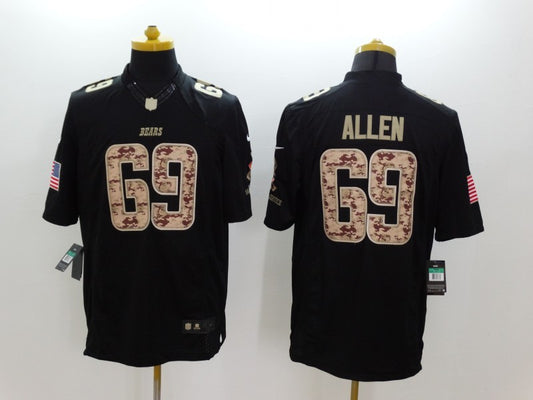Men's Chicago Bears Jared Allen #69 Black Game Player Jersey1