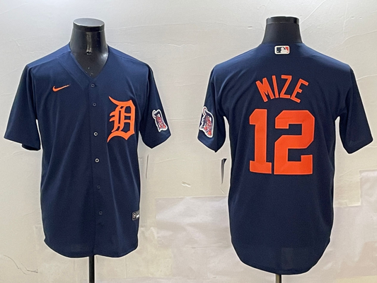 Men's Detroit Tigers Casey Mize #12 Navy Limited Player Jersey1