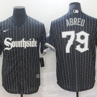 Men's Chicago White Sox Jose Abreu #79 Black Stitched Jersey1