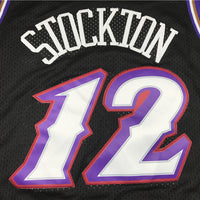 Men's Utah Jazz John Stockton Black 1998-99 Hardwood Classics Swingman Jersey1