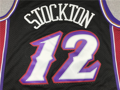 Men's Utah Jazz John Stockton Black 1998-99 Hardwood Classics Swingman Jersey1