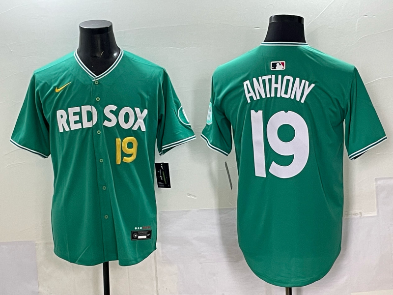 Men's Boston Red Sox Roman Anthony #19 Green 2025 City Connect Replica Player Jersey